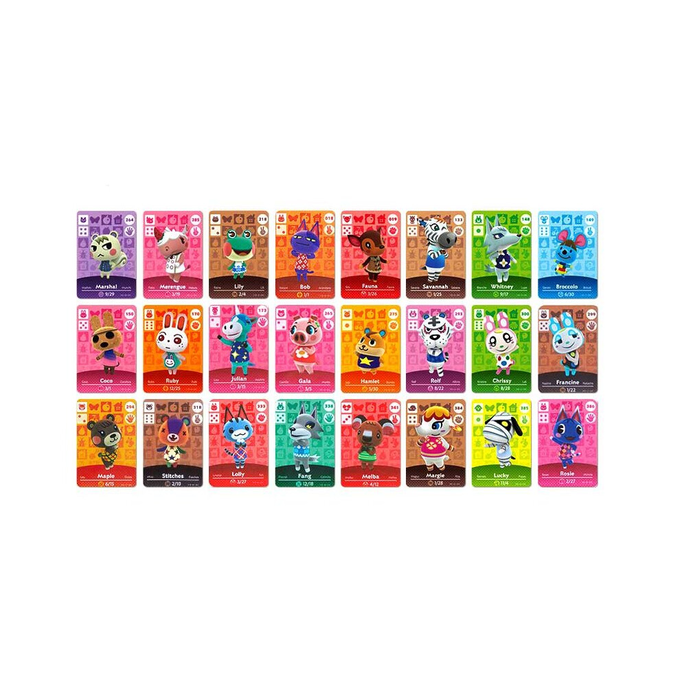 (Mini 24pcs Villager Roles) Animal Crossing Series AMIIBO NFC TAG Cards for Switch WII U New3DS