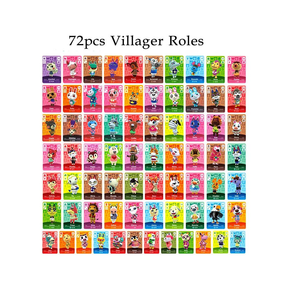 Ganbuy (Mini 72Pcs Villager Roles) Animal Crossing Series Amiibo Nfc Tag Cards For Switch Wii U New3ds