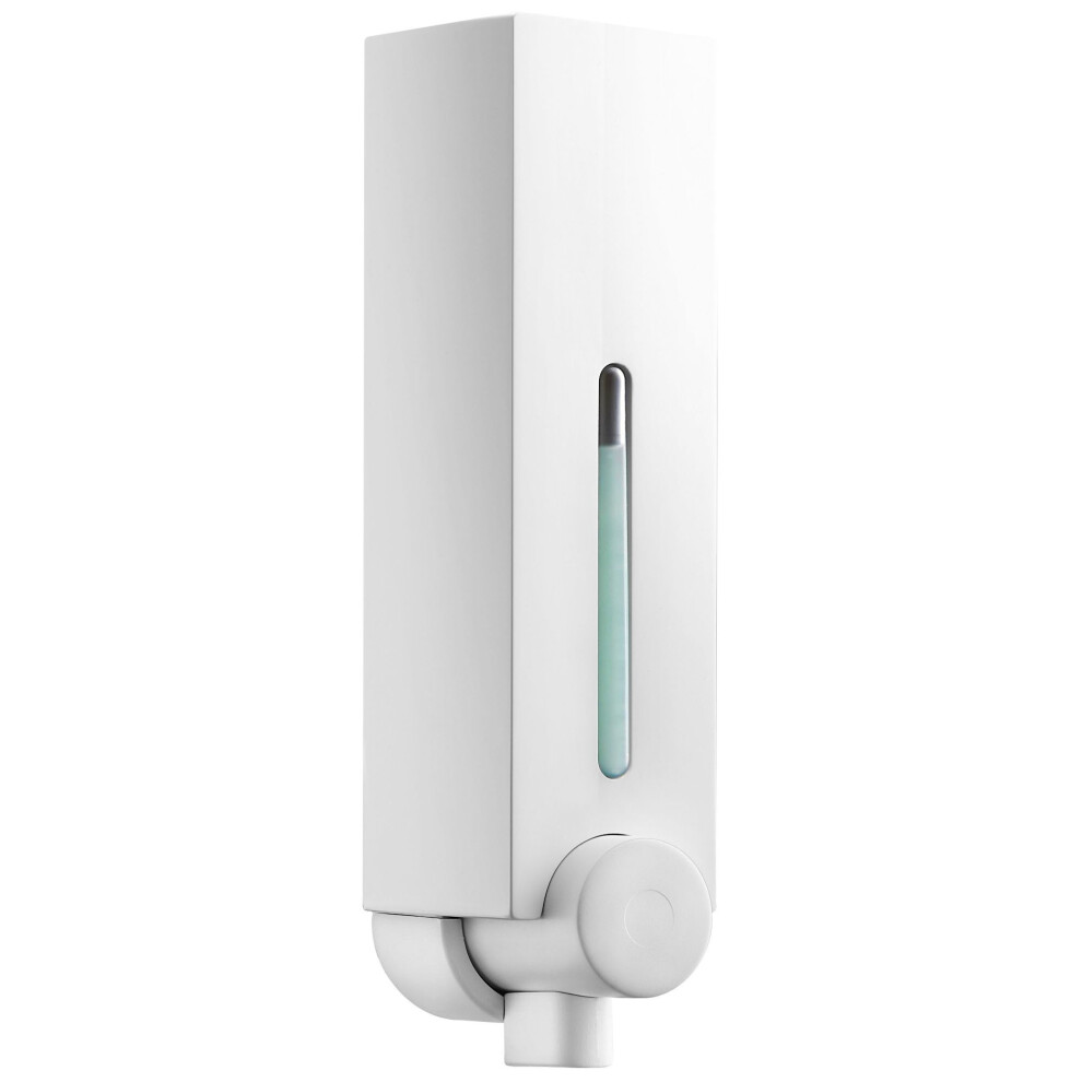 (Single, White) Wall Mounted Bathroom Soap Shampoo Gel Shower Dispenser Pump
