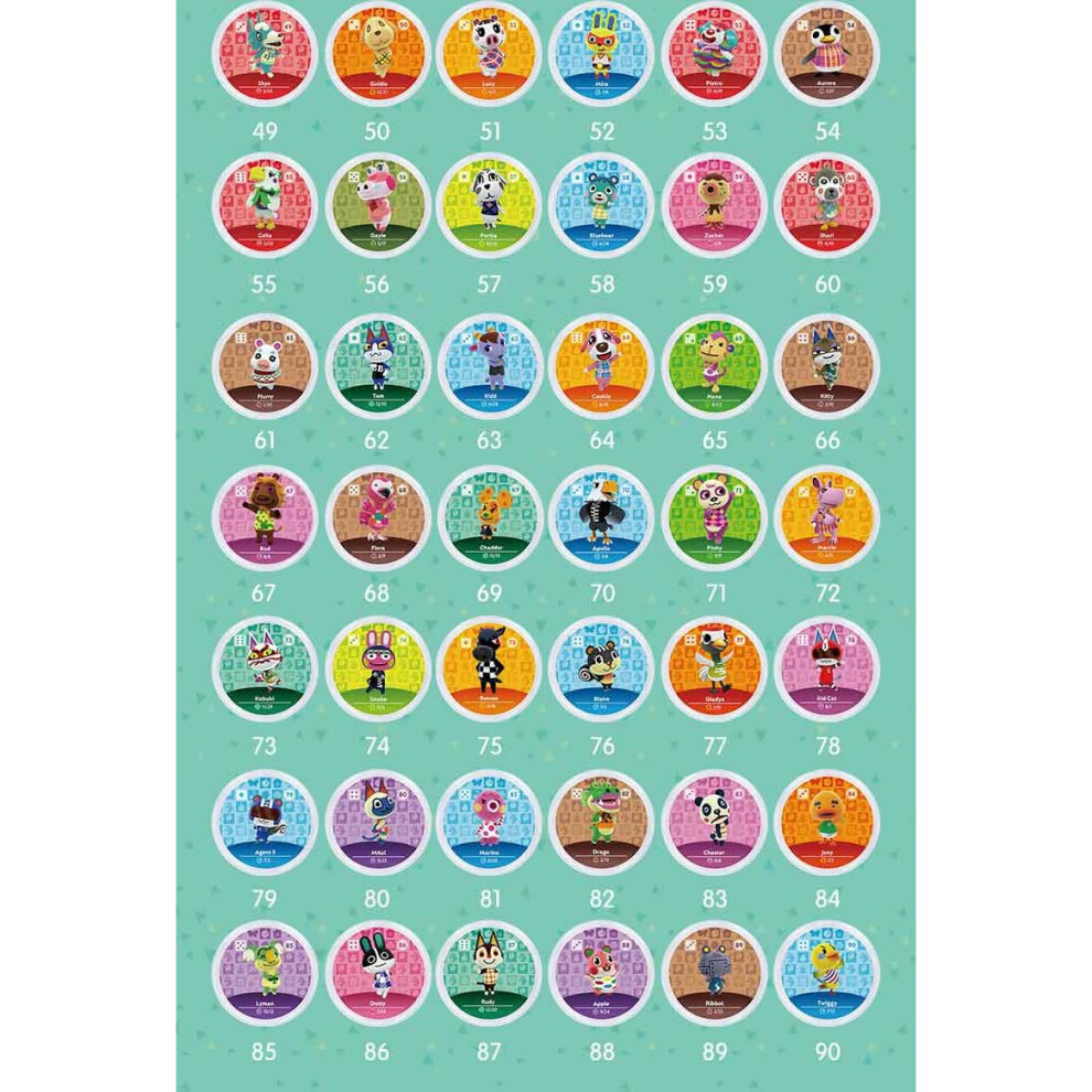 (Mini 90Pcs Villager Roles) Animal Crossing Series Amiibo Nfc Tag Cards For Switch Wii U New3ds 6901891003245