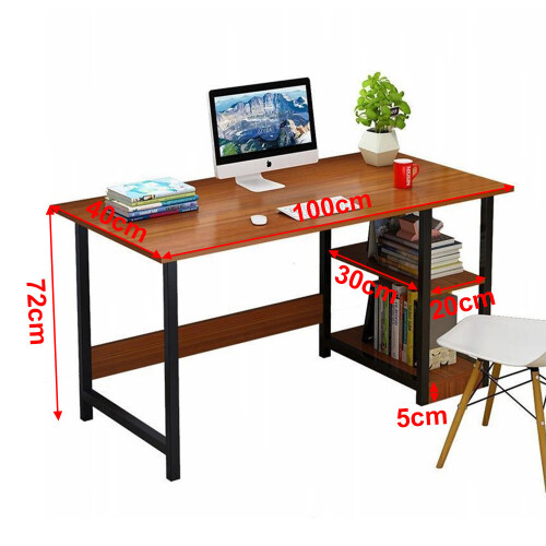 Computer Desk 100CM Home Office Table Wood Writing Study Workstation on