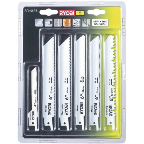 Ryobi Ryobi RAK06RB Reciprocating Saw Blade Set, 6 Piece