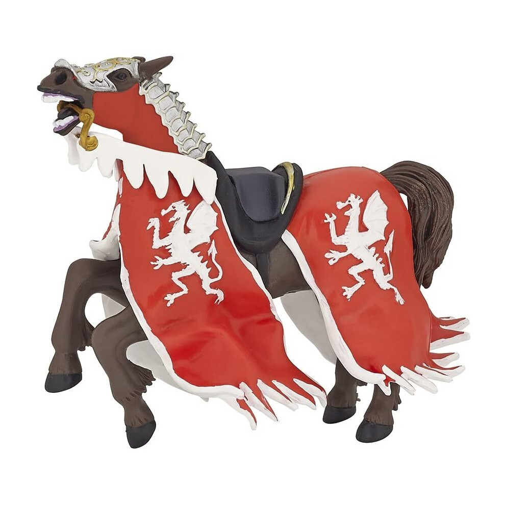 Papo 39388 Red dragon king horse THE MEDIEVAL ERA Figurine, multicolour