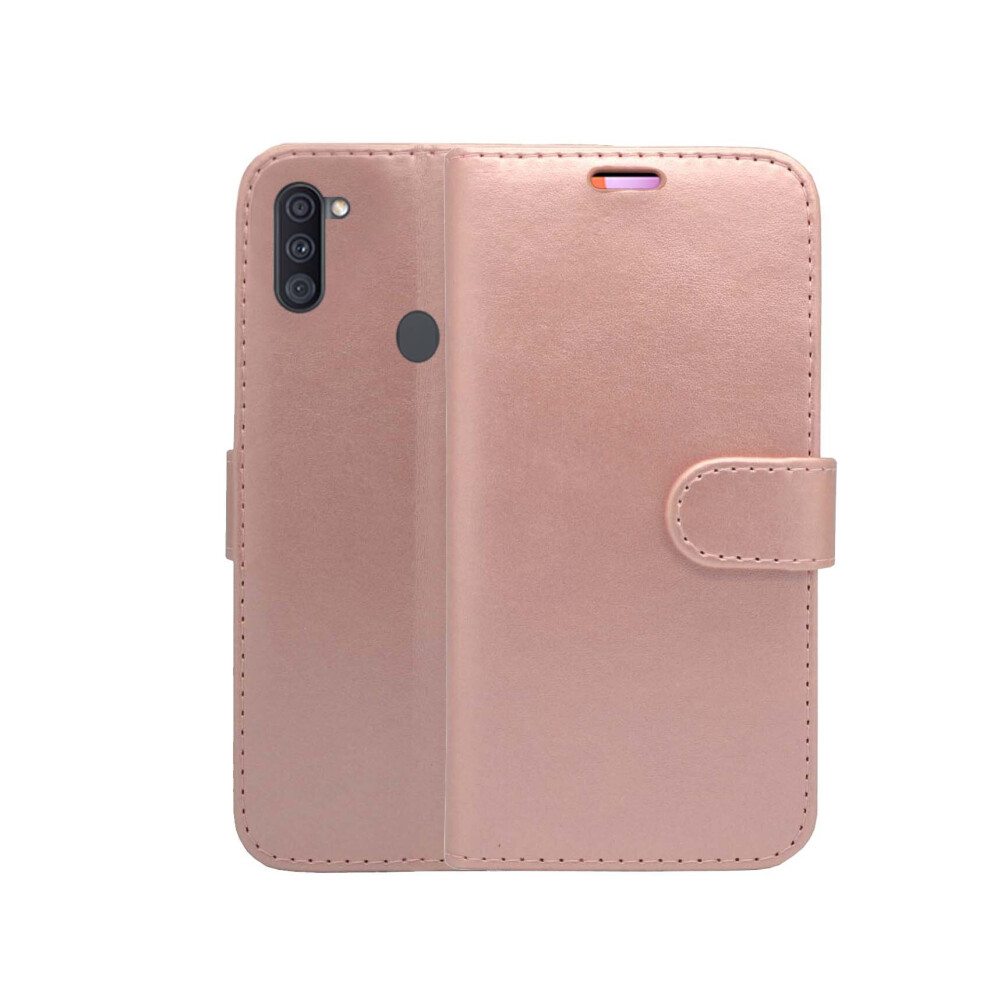 (Rose ) For Samsung Galaxy A11 Wallet Flip Pu Leather Pouch Case Cover Gold 804050318944