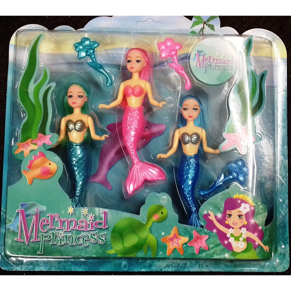 KandyToys Mermaid Princess Dolls (3 in a pack)