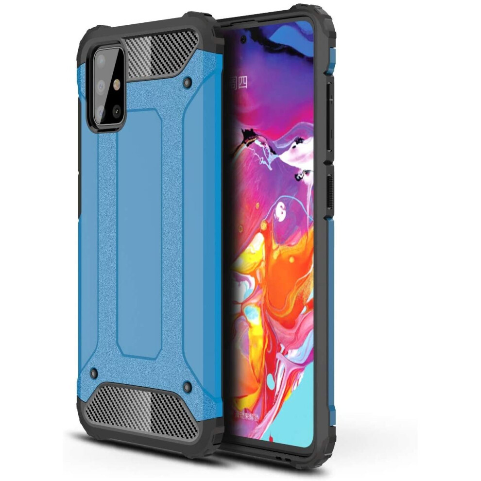 (Blue) For Samsung Galaxy A71 Armor Shockproof Case Cover Blue 5056298098811