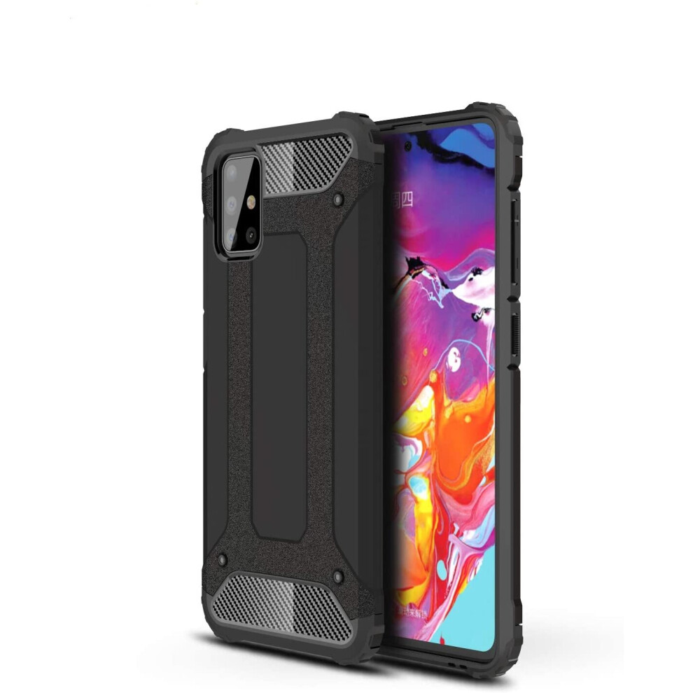 Icatchy (Black) For Samsung Galaxy A71 Armor Shockproof Case Cover Black