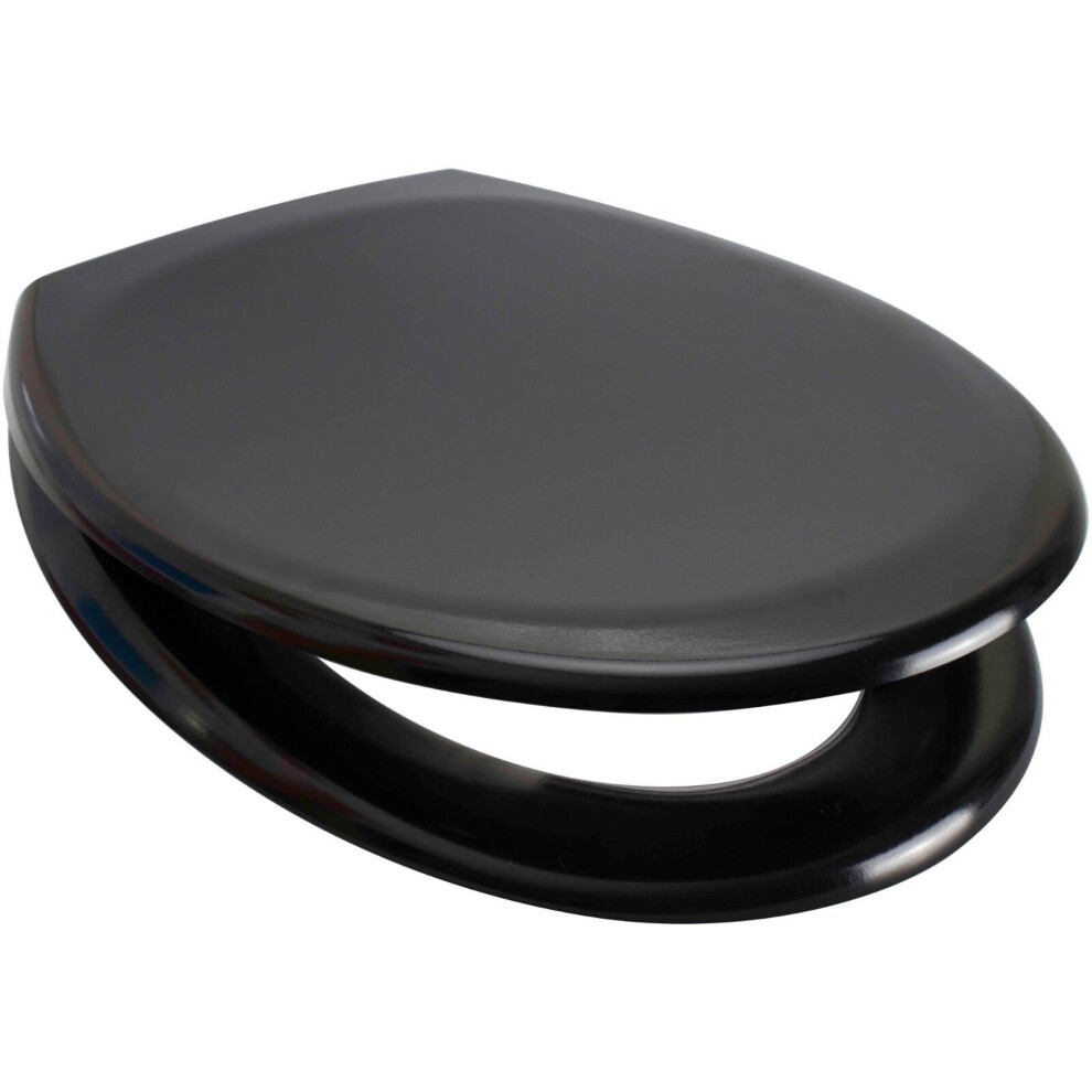 Euroshowers (Black) Soft Closing Toilet Seat Black