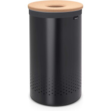 Brabantia Cork Lid Laundry Hamper with Removable Inner Bag, 16 Gallon (60L), Black