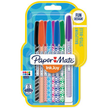 Paper Mate InkJoy Wrap Ballpoint Pens | Retractable Medium Point (1.0mm) | Assorted Colours | 8 Count