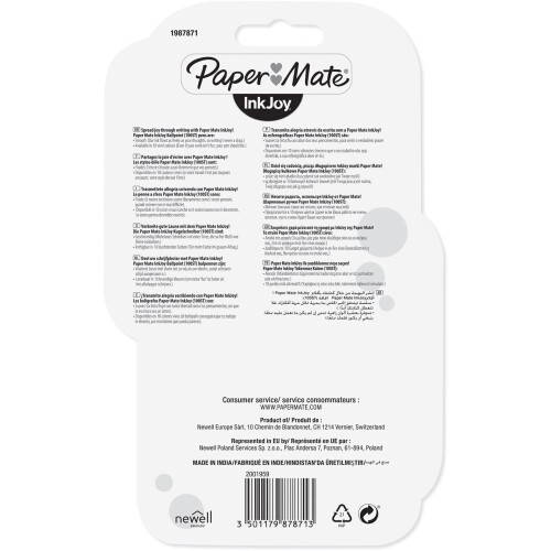 Paper Mate Paper Mate InkJoy Wrap Ballpoint Pens | Retractable Medium Point (1.0mm) | Assorted Colours | 8 Count 1