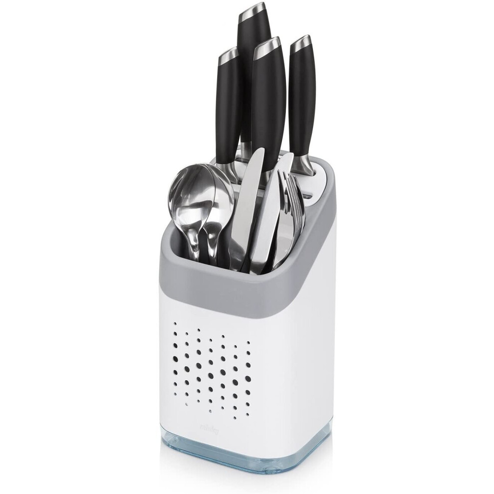 Minky Utensil Caddy, White, 13.5 x 14.5 x 26 cm