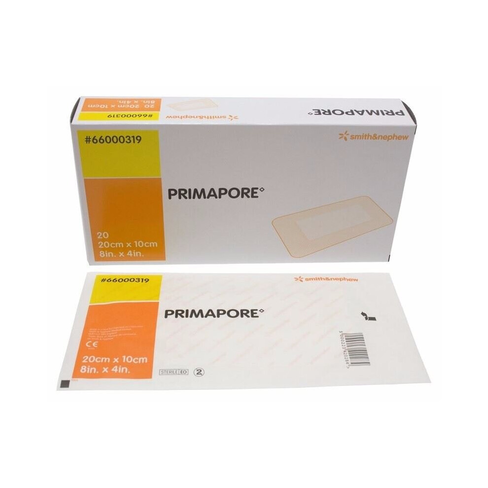 Smith & Nephew Primapore Adhesive Wound Dressing, 20Cm X 10Cm, Pack Of 20