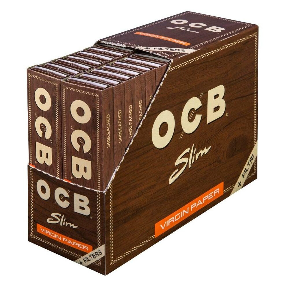 Ocb 2300 Unbleached Slim Virgin Papers With Filters (32 Booklets Of 32 Papers And Filters)