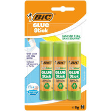 BIC ECOlutions Glue Stick - 8 g, Pack of 3