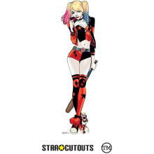 Star Cutouts SC1454 Harley Quinn Baseball Bat Cardboard Cutout Perfect for Superhero Birthdays, Weddings and Events Height 177cm, Multicolour