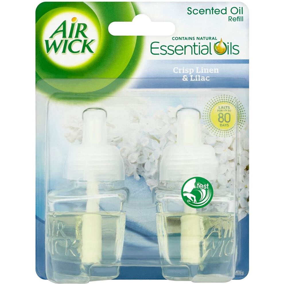 Air Wick Air Freshener, Electrical Plug-In, Crisp Linen and Lilac, Refill 19 ml x 2 (Pack of 5)