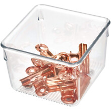 iDesign Linus Organiser Tray, Small Plastic Drawer Insert, Works Well as Accessories Organiser, Clear