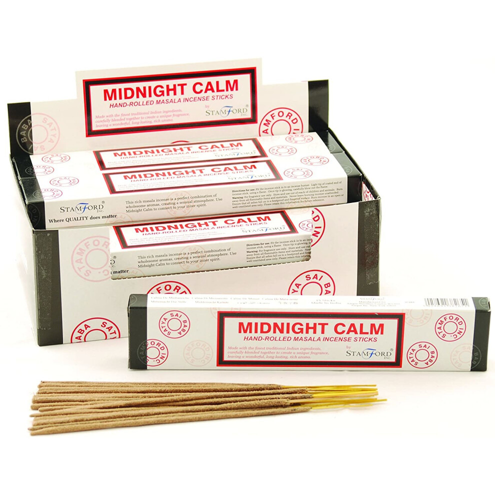 Stamford Midnight Calm Masala Incense, 15 Sticks x 12 Packs-image-OPC-P5W2YRN-NEW
