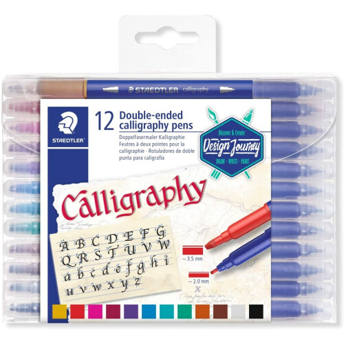Staedtler Staedtler Double-Ended Calligraphy Pen Pack of 12 Assorted Colours