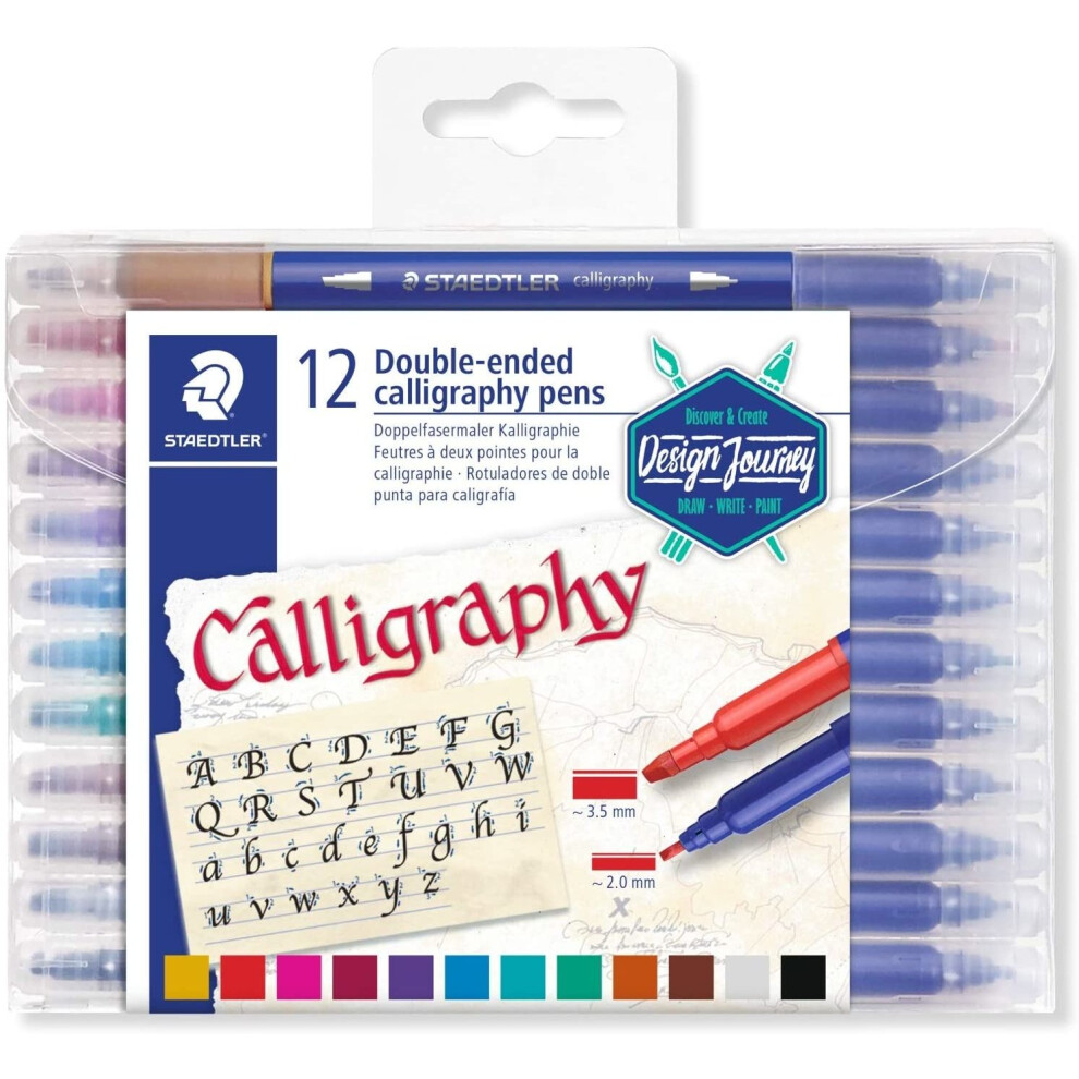 Staedtler Double-Ended Calligraphy Pen Pack of 12 Assorted Colours