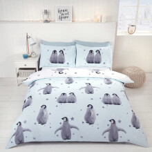 Rapport Starry Penguins Duvet Set Blue Double Winter Bedding