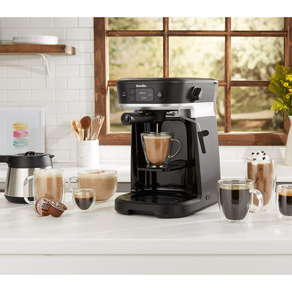 Breville All-in-One Coffee House, Espresso, Filter and Pods Coffee Machine with Milk Frother, Dolce Gusto Compatible [VCF117]