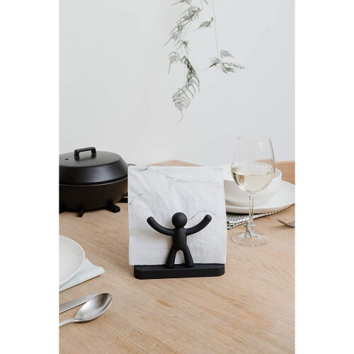 Umbra Umbra Buddy Θ holder Χαρτοπετσέτας, Μαύρο, 15.6 εκ. Μ x 7.6 εκ. Π x 11.1 εκ. Υ 1