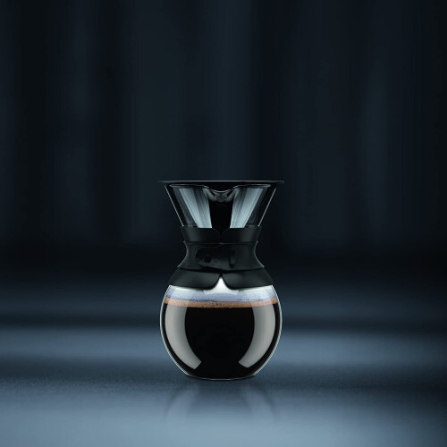 Bodum Bodum Pour Over Coffee Maker with Filter, Borosilicate Glass - 1.0 L, Black 1