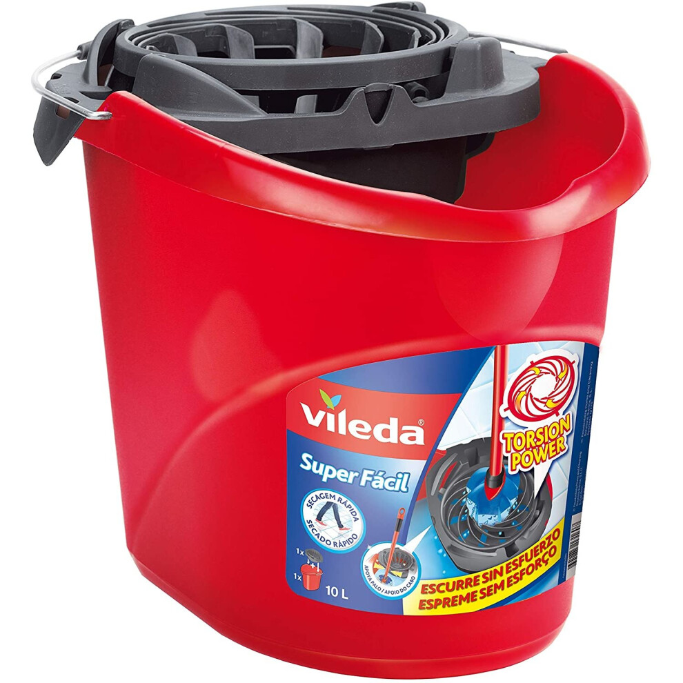 Vileda  Super-Easy Torsion Power Mop Bucket, Red