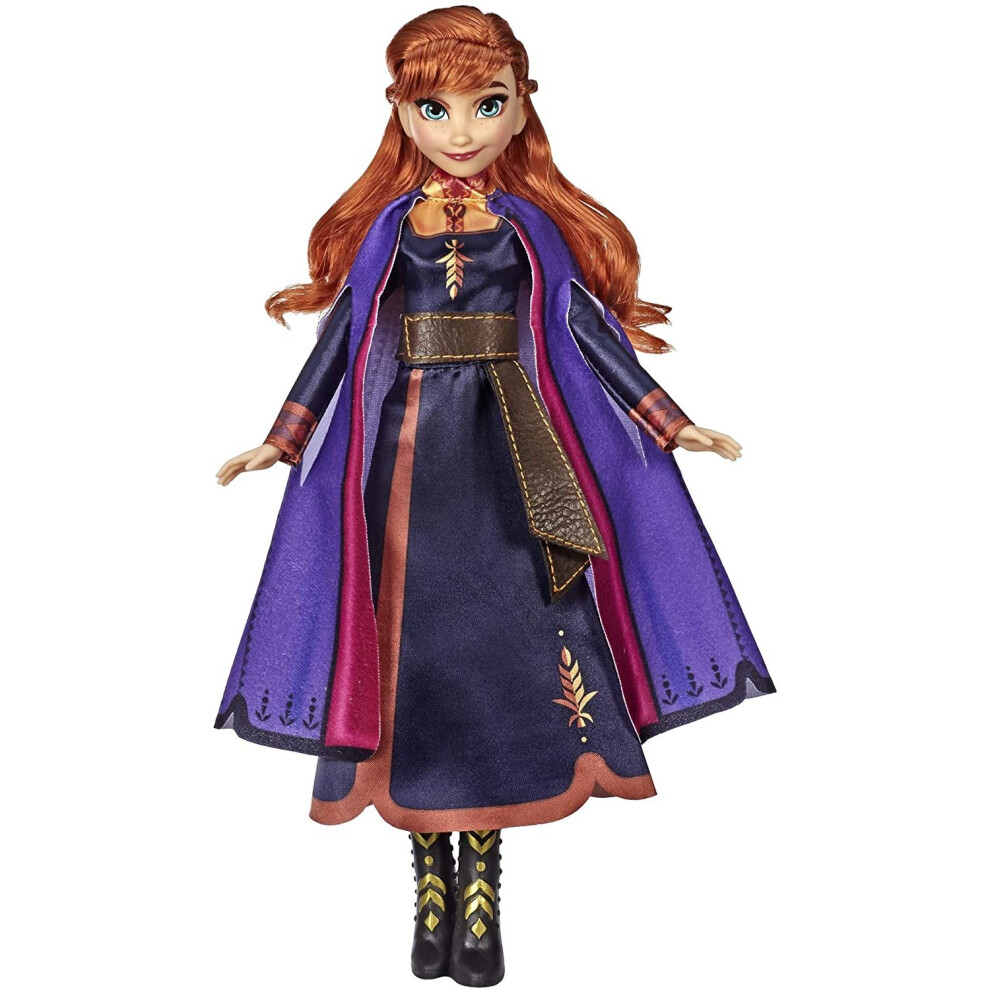 Disney Frozen Singing Anna Fashion Doll with Music Wearing a Purple Dress Inspired by Disney Frozen 2, Toy For Kids 3 Years and Up