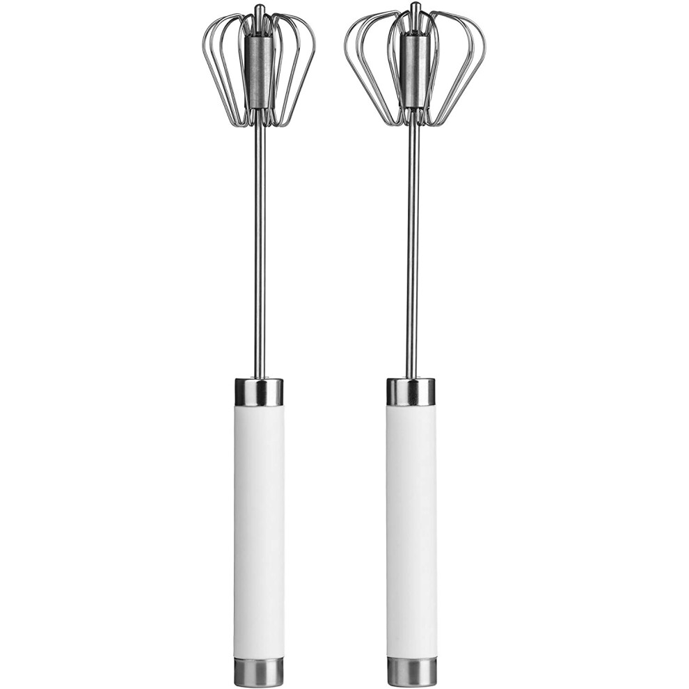 Premier Housewares Stainless Steel Press And Spin Whisks - Set Of 2