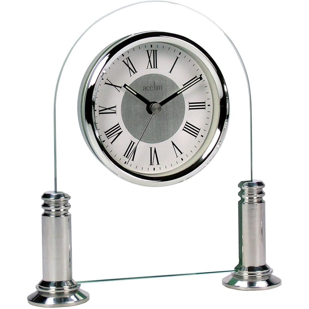 Acctim 36427 Bewdley Mantel Clock, Silver/White