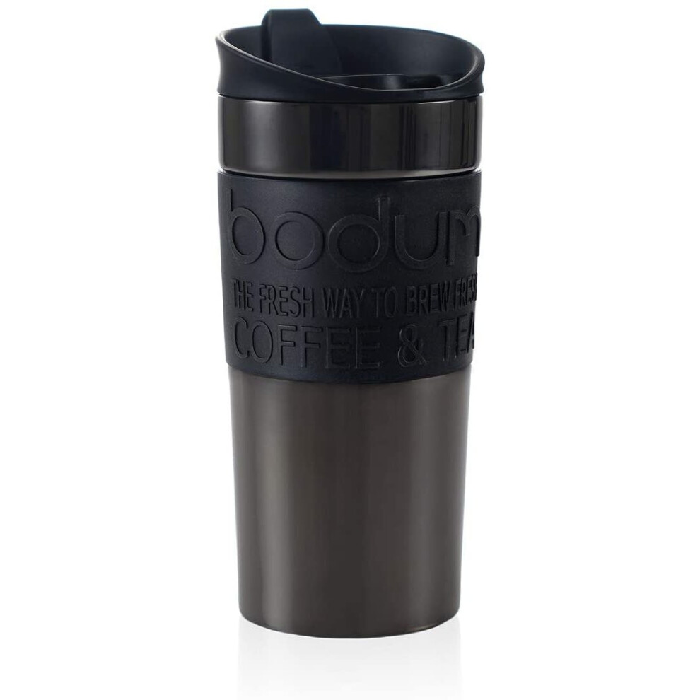TRAVEL MUG Vacuum Travel Mug, 0.35 l, flip lid, Gun-metal