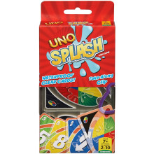 Gioco di carte Mattel Games UNO Splash con carte impermeabili e clip portatile per viaggi