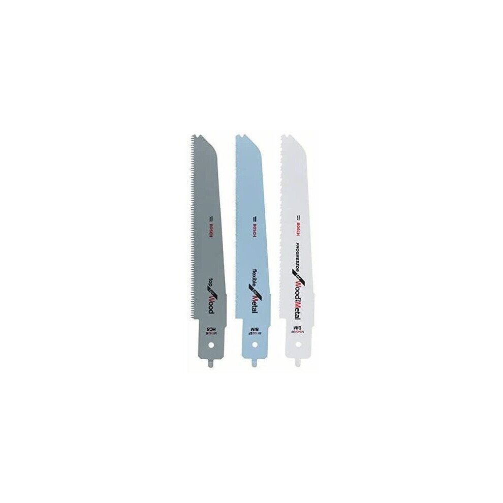 Bosch Professional 2608656934 3-Piece Jigsaw Blade Set for Bosch Multisaw PFZ 500 E M 1142 H M 3456 XF M 1122 EF, Silver