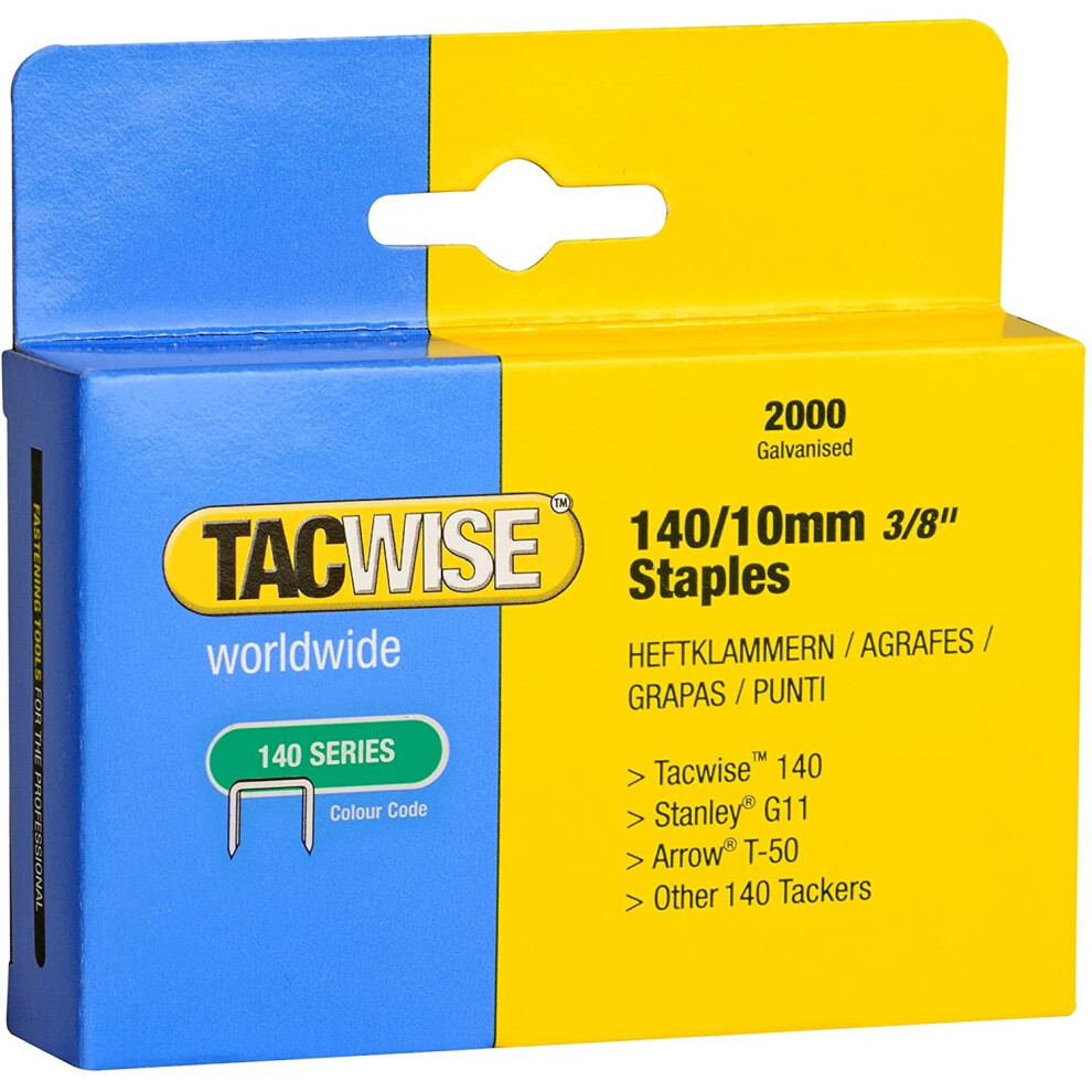 Tacwise Heavy Duty 140 Type 10mm Staples fo Staple Gun (2000)