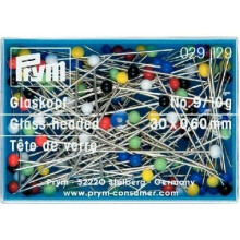 Prym Glass-Headed Pins, Metal, Multi-Colour, 5.7 x 4 x 1.5 cm