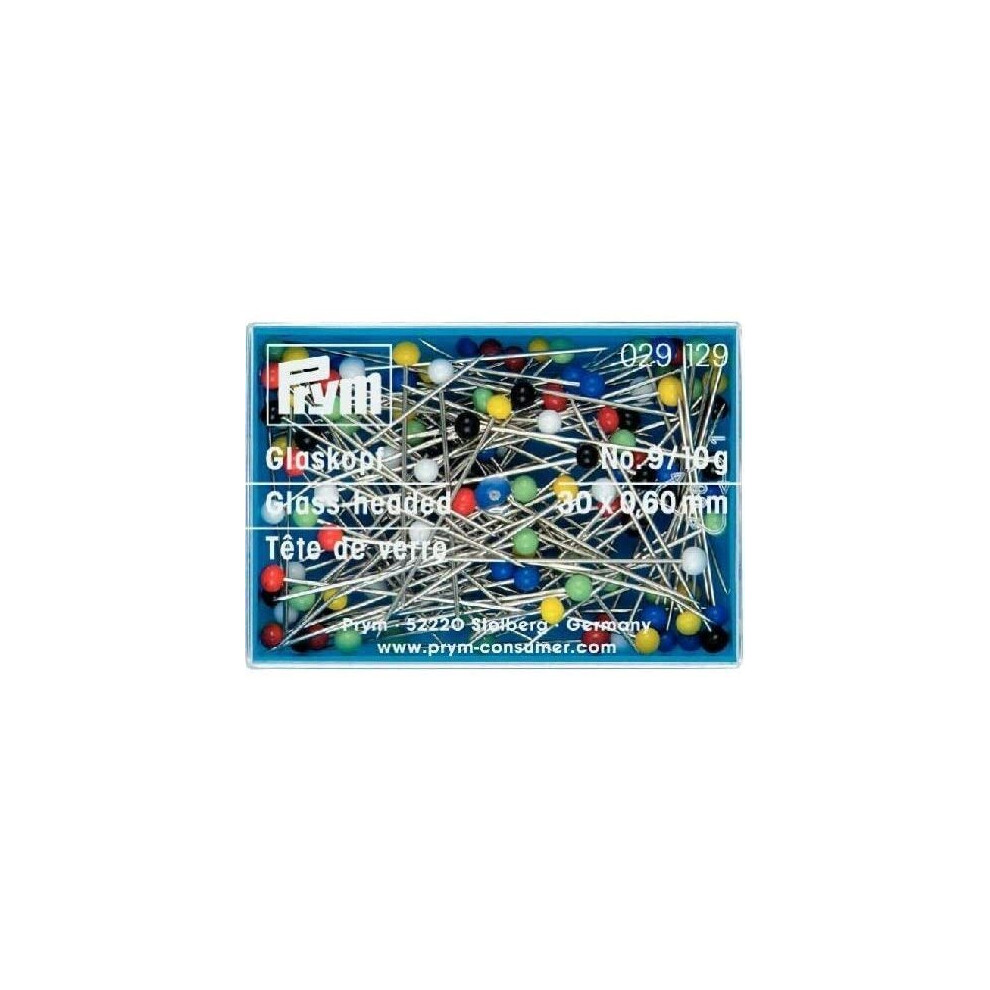 Prym Glass-Headed Pins, Metal, Multi-Colour, 5.7 x 4 x 1.5 cm