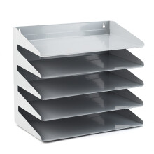 Avery 605SGREY 5 Tier Steel Letter Rack, 380 x 335 x 230 mm - Grey