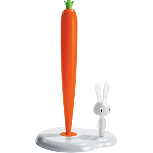 Alessi A di Alessi Bunny and Carrot Kitchen Roll Holder, Tall, White