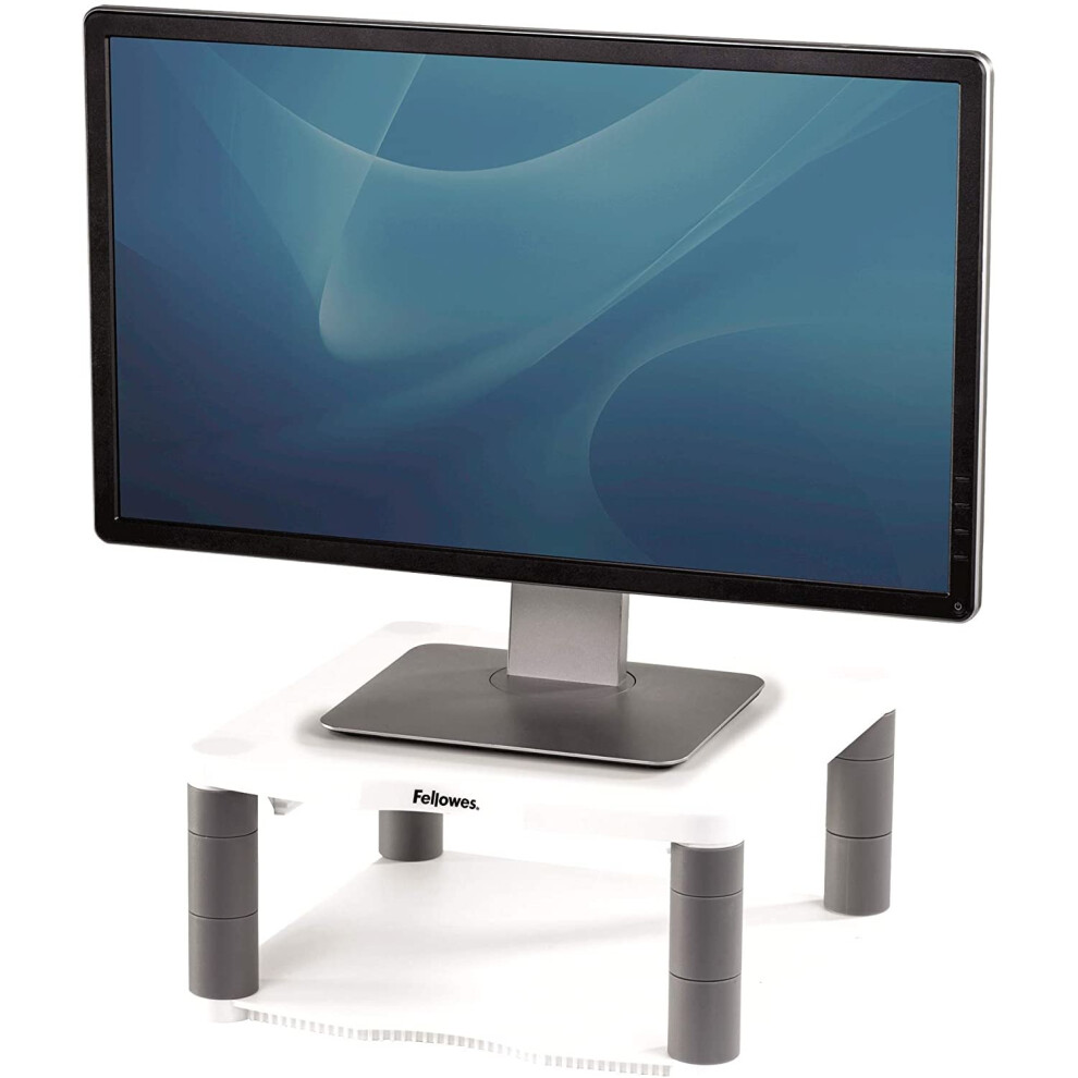 Fellowes Premium Adjustable Monitor Riser - Platinum