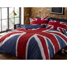 Rock N Roll Funky Union Jack British Uk Blue Red White King Size Duvet Cover Bedding Bed Set, Blue