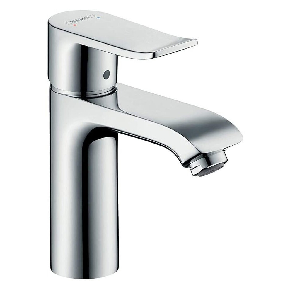 hansgrohe 31204000 Metris Basin Tap 110 Low Flow, Without Waste, Chrome, Silver, Spout height 11 cm