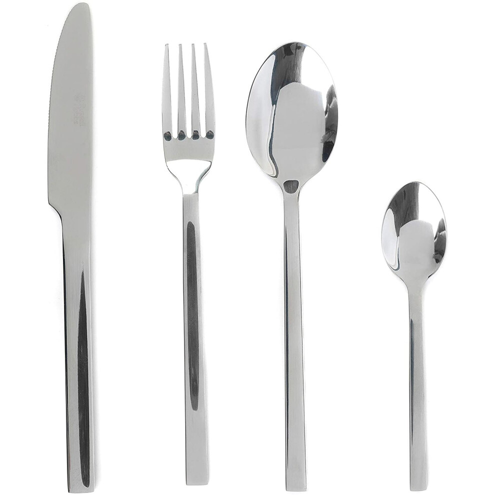 Russell Hobbs BW02842 16-Piece Deluxe Vermont Cutlery Set, Stainless Steel