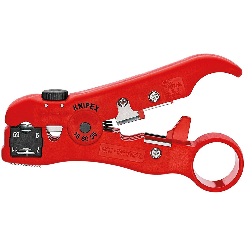 Knipex 16 60 06 Sb Wire Stripping Tool For Coax And Data Cable 125 Mm (Blister Packed)
