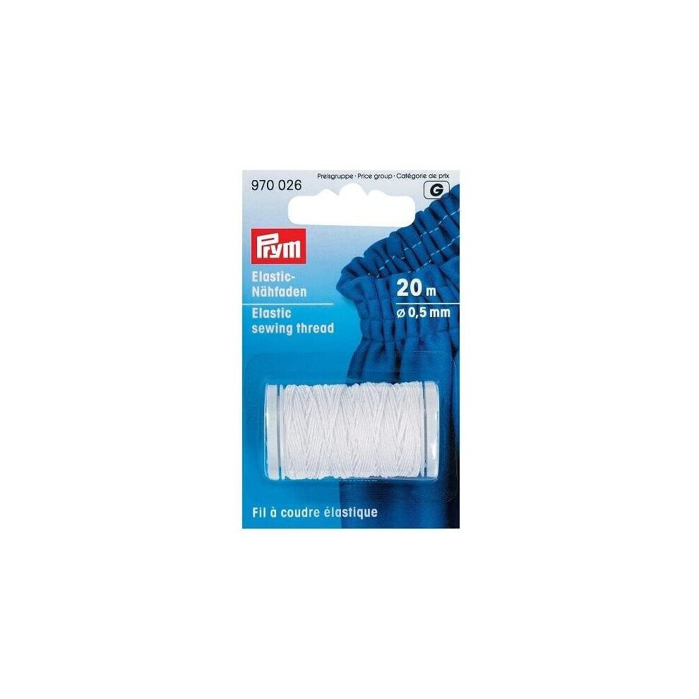 Prym Elastic Sewing Thread 0.5 mm White