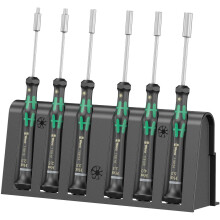 Wera 2069/6 Kraftform Micro Screwdriver Set, for electronic applications, Hex-Plus, 6 Piece, 05118158001