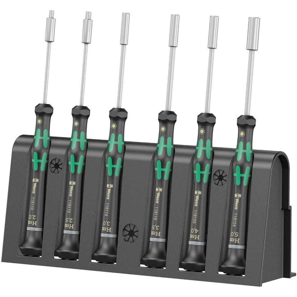 Wera 2069/6 Kraftform Micro Screwdriver Set,  for electronic applications, Hex-Plus, 6 Piece, 05118158001