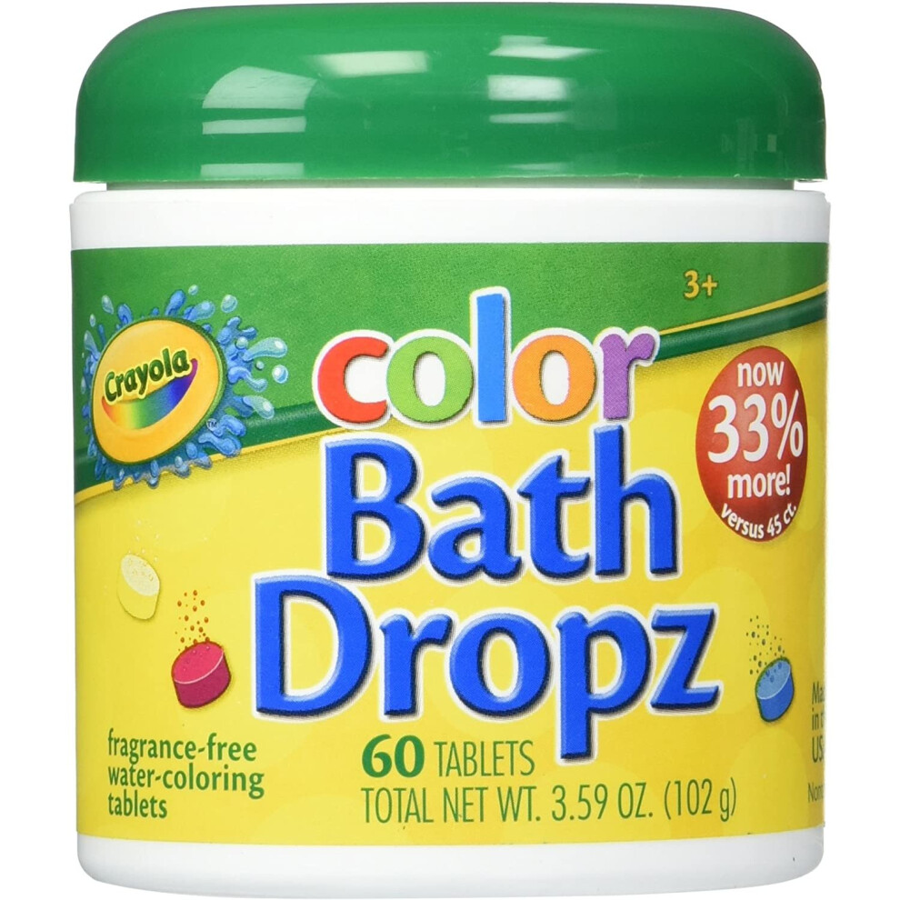 Crayola Color Bath Dropz 60 Tablets 3.59 Ounce Jar